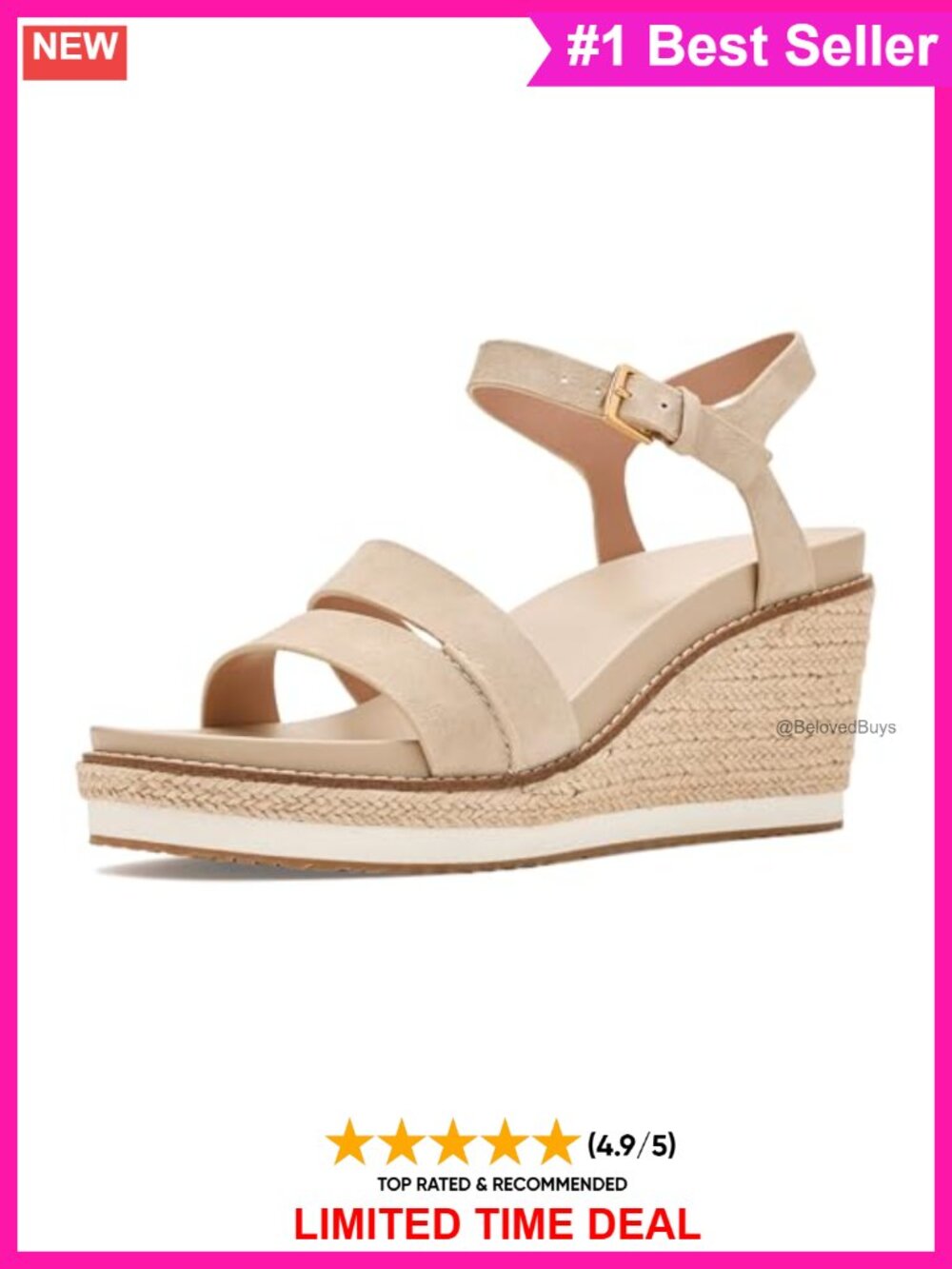 Women's Leather Espadrille Wedge Sandals Slip On Business Casual